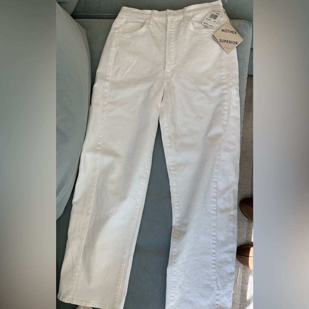 MOTHER White Ankle & Cropped Jeans